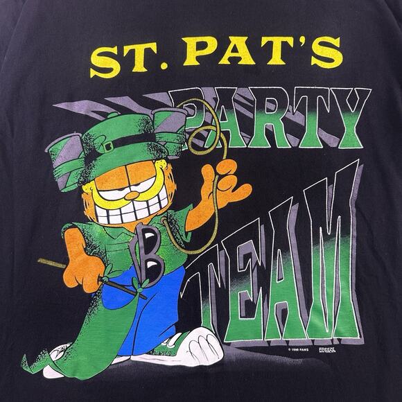 Vintage Garfield Single Stitch 1996 Paws St.Pat's Party Team T-Shirt Sz XL - Picture 2 of 9